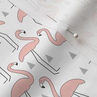 small vintage pink flamingos on-white