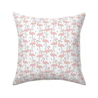 small vintage pink flamingos on-white