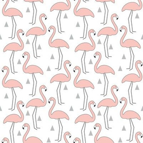 small vintage pink flamingos on-white