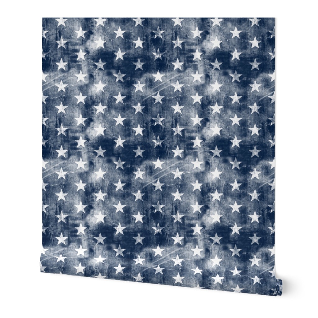 distressed stars on navy