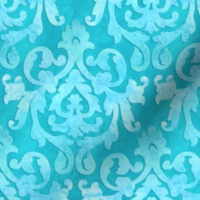 Aqua Damask Small