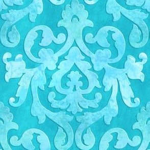 Aqua Damask Small