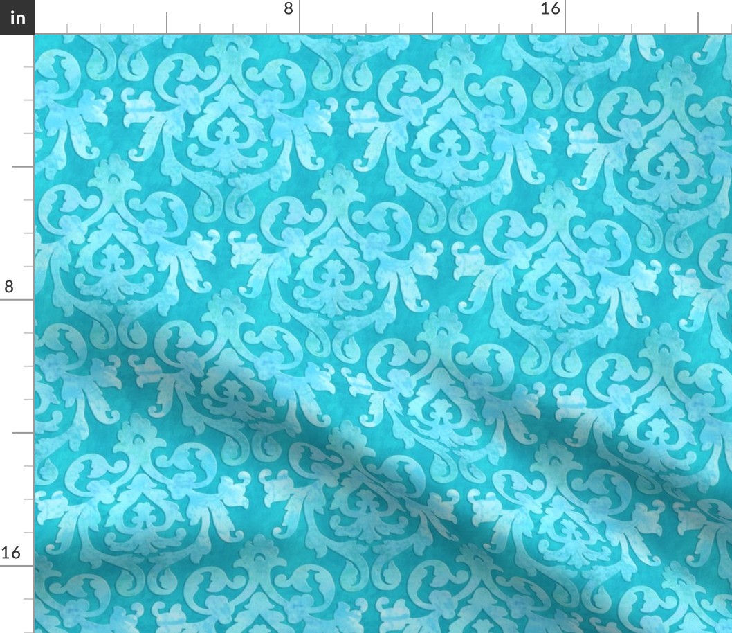 Aqua Damask Small