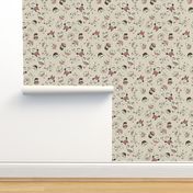 Egg Heads Seamless Repeating Pattern on Cream