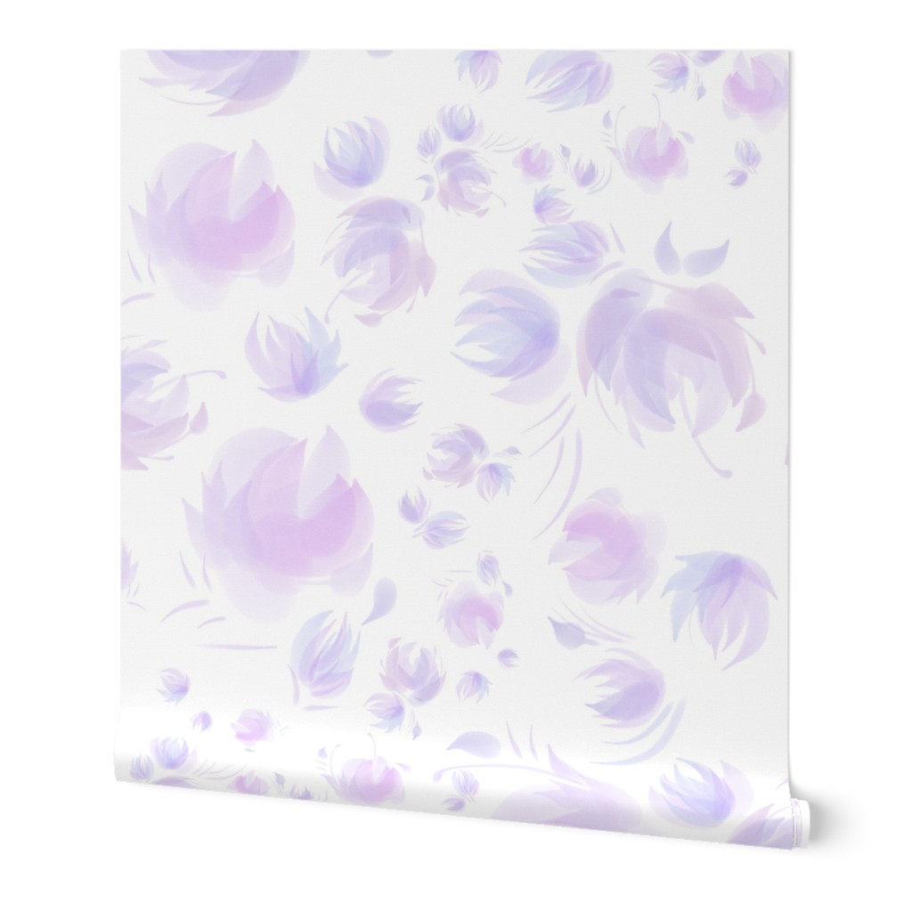 Jumbo Floral Feathers - Lavender