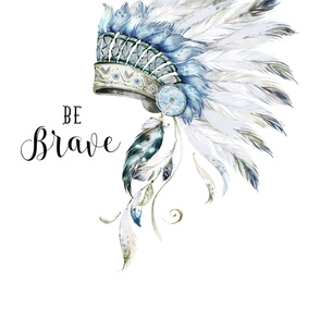 56"x72" BE BRAVE / Headdress / Boys