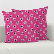 daisy fabric // dots florals 90s girls flower fabric - bright pink dots