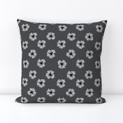 daisy fabric // dots florals 90s girls flower fabric - charcoal dots