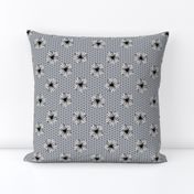 daisy fabric // dots florals 90s girls flower fabric - grey dots