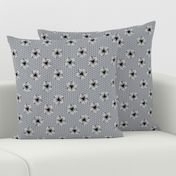 daisy fabric // dots florals 90s girls flower fabric - grey dots