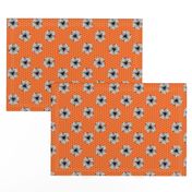 daisy fabric // dots florals 90s girls flower fabric - orange dots