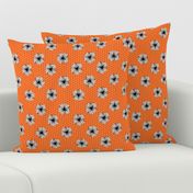 daisy fabric // dots florals 90s girls flower fabric - orange dots