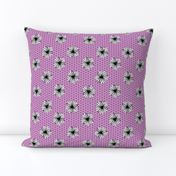 daisy fabric // dots florals 90s girls flower fabric - purple dots