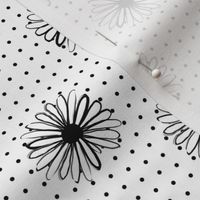 daisy fabric // dots florals 90s girls flower fabric - white dots