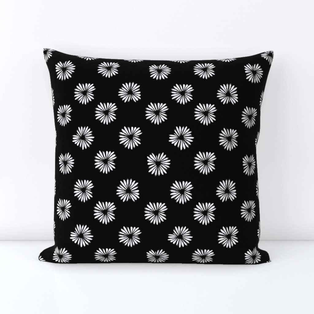 daisy fabric // dots florals 90s girls flower fabric - black