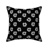 daisy fabric // dots florals 90s girls flower fabric - black