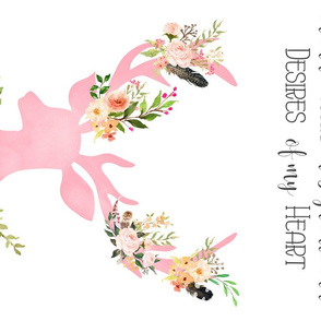 Pink Floral Deer / FOR MINKY / with Quote For this Child I Have Prayed