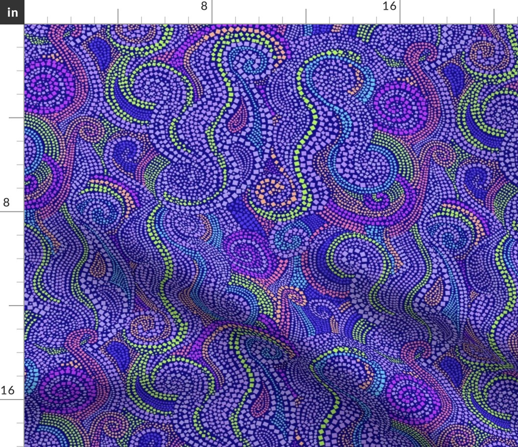 Mosaic Whirls in Purple