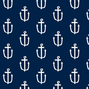 anchor fabric coral nautical fabric design - navy