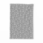 anchor fabric coral nautical fabric design - grey triangles