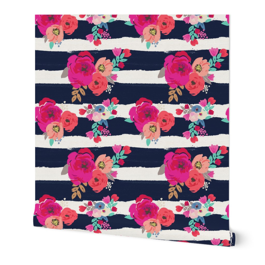 Sweet Pea Floral Stripe