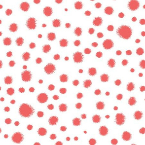 coral dots fabric painted dots fabric nursery baby coral coordinate