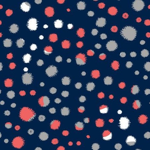 coral and navy dots fabric coral navy and grey nursery baby