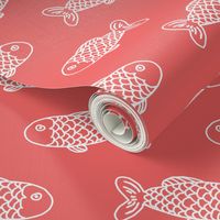 coral fish fabric nursery nautical baby preppy style fabric