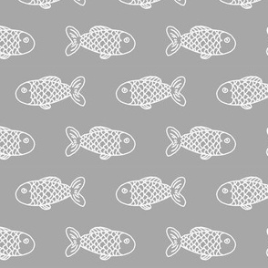 grey fish fabric nautical summer fabric baby nursery design