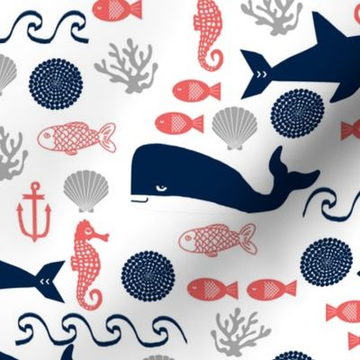 ocean animals fabric sharks whales fabric nursery baby