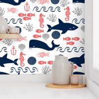 ocean animals fabric sharks whales fabric nursery baby