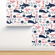 ocean animals fabric sharks whales fabric nursery baby