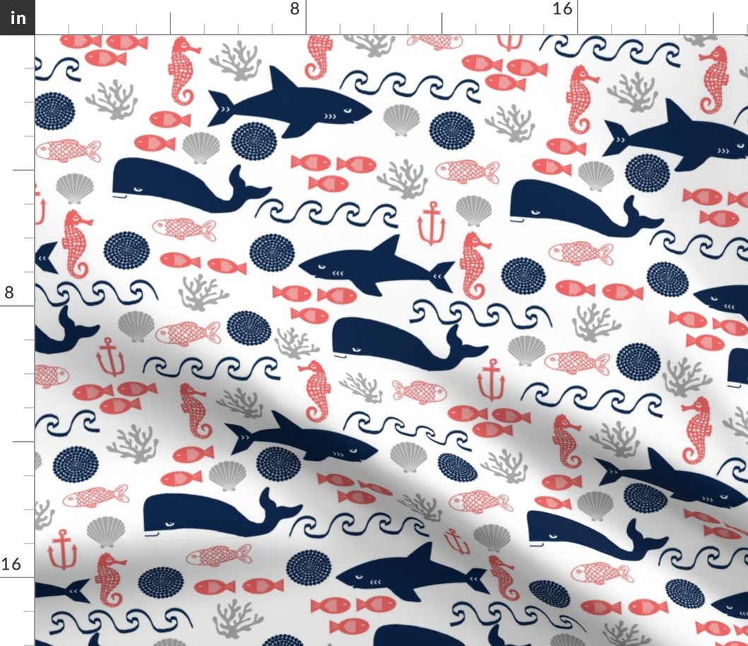 ocean animals fabric sharks whales fabric nursery baby