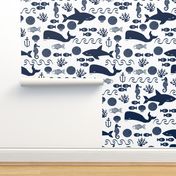 navy ocean fabric nautical summer navy and white fabric