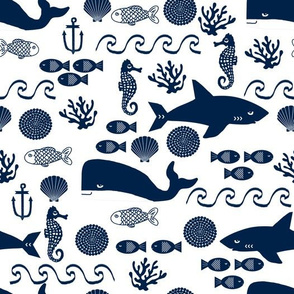 navy ocean fabric nautical summer navy and white fabric