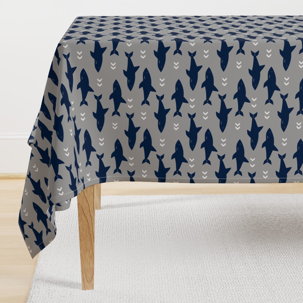 grey and navy shark fabric sharks fabric nautical baby nursery