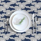 grey and navy shark fabric sharks fabric nautical baby nursery