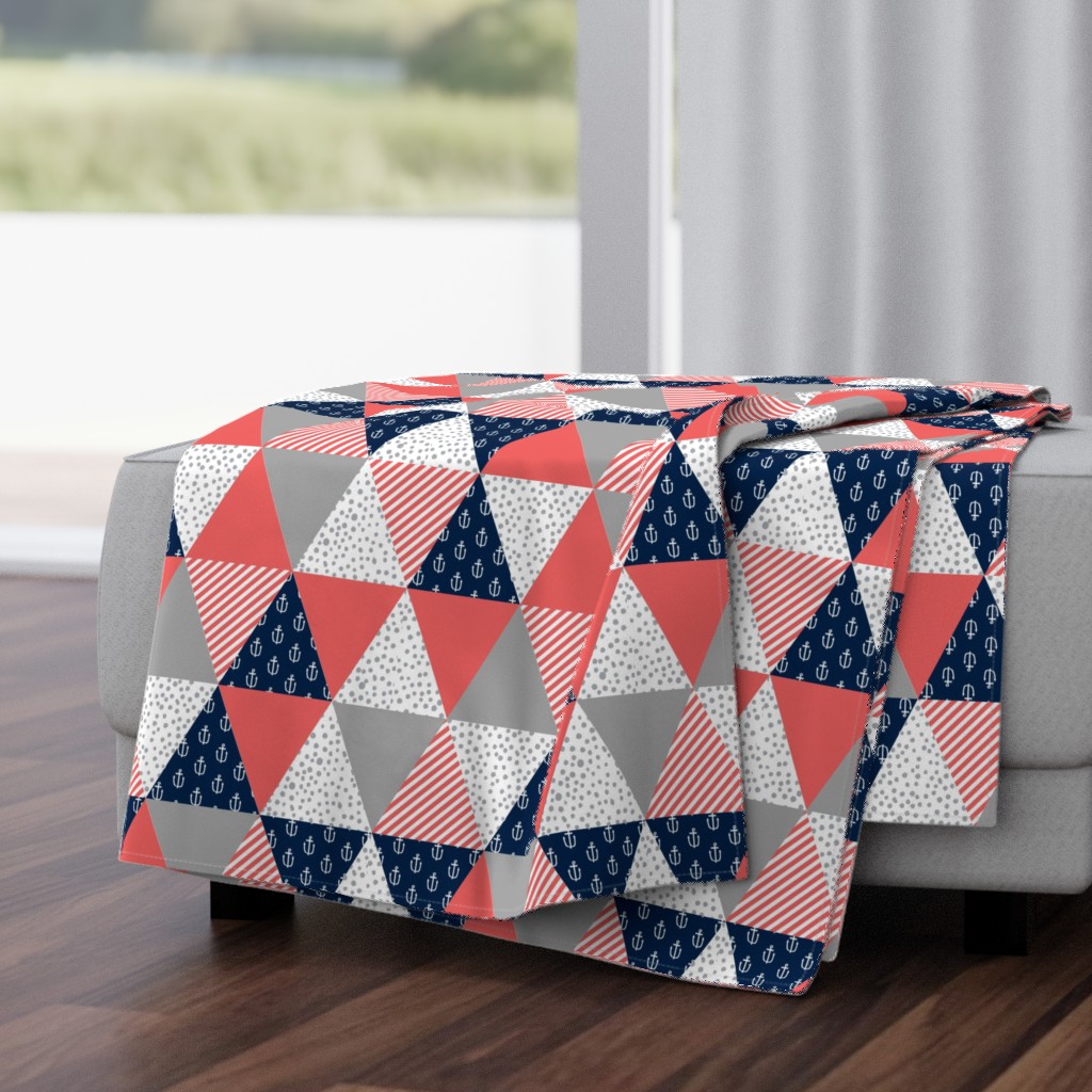 triangle cheater quilt nautical nursery theme