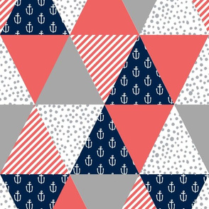 triangle cheater quilt nautical nursery theme