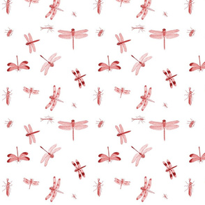 Dragonflies Toile Red