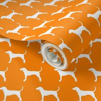 coonhound on orange (small scale)