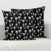 palm tree fabric // flamingo summer tropical print - black and white