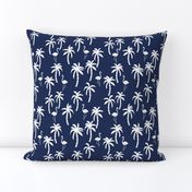 palm tree fabric // flamingo summer tropical print - navy