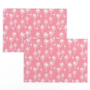 palm tree fabric // flamingo summer tropical print - pink