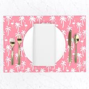 palm tree fabric // flamingo summer tropical print - pink