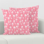 palm tree fabric // flamingo summer tropical print - pink