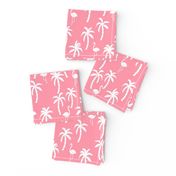 palm tree fabric // flamingo summer tropical print - pink