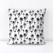 palm tree fabric // flamingo summer tropical print - black and white