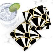 Art Deco Fan in Black, White and Gold