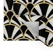 Art Deco Fan in Black, White and Gold